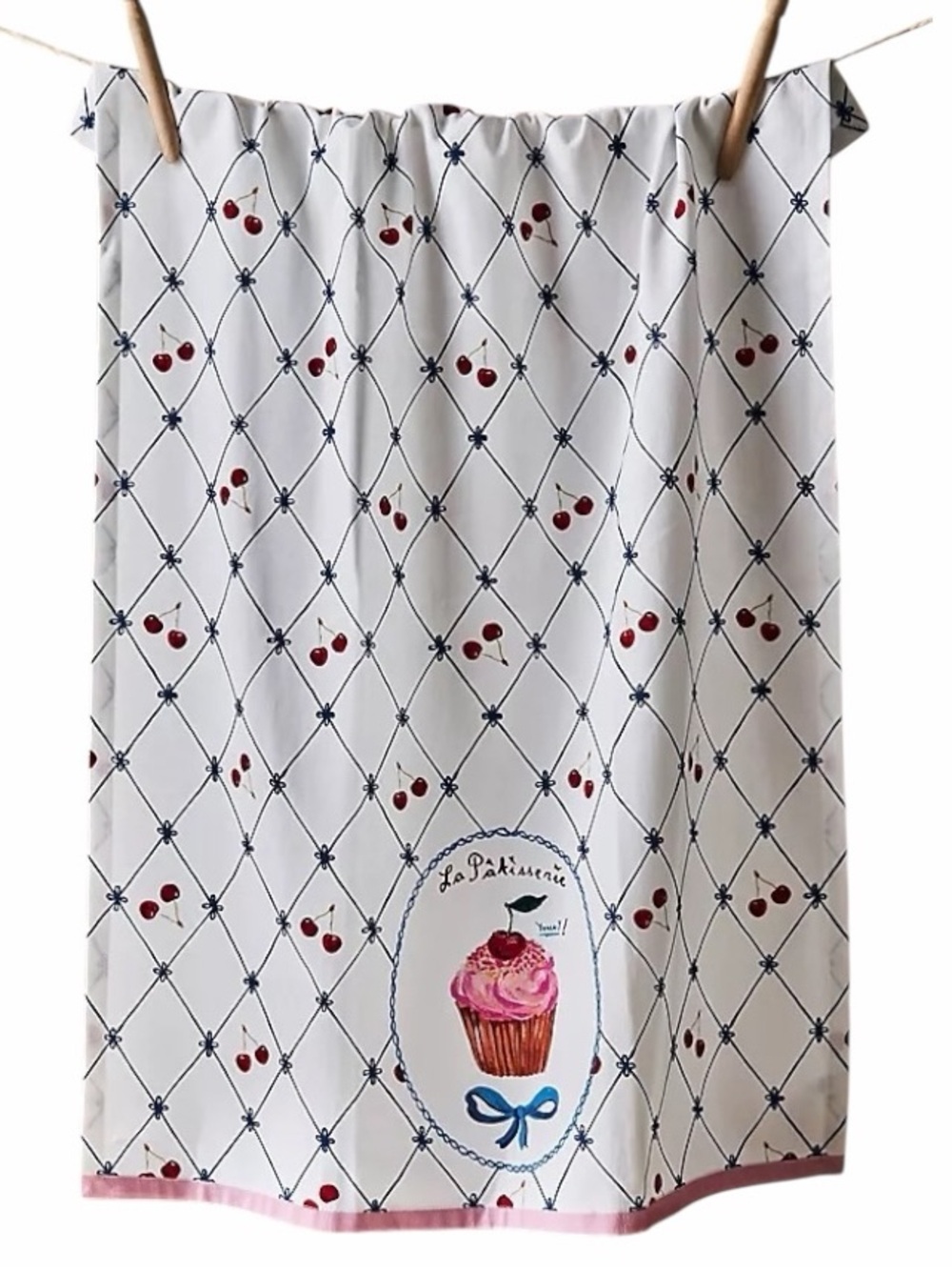 Anthropologie Nathalie Lete Cupcake Cherry Dish Towel NWT